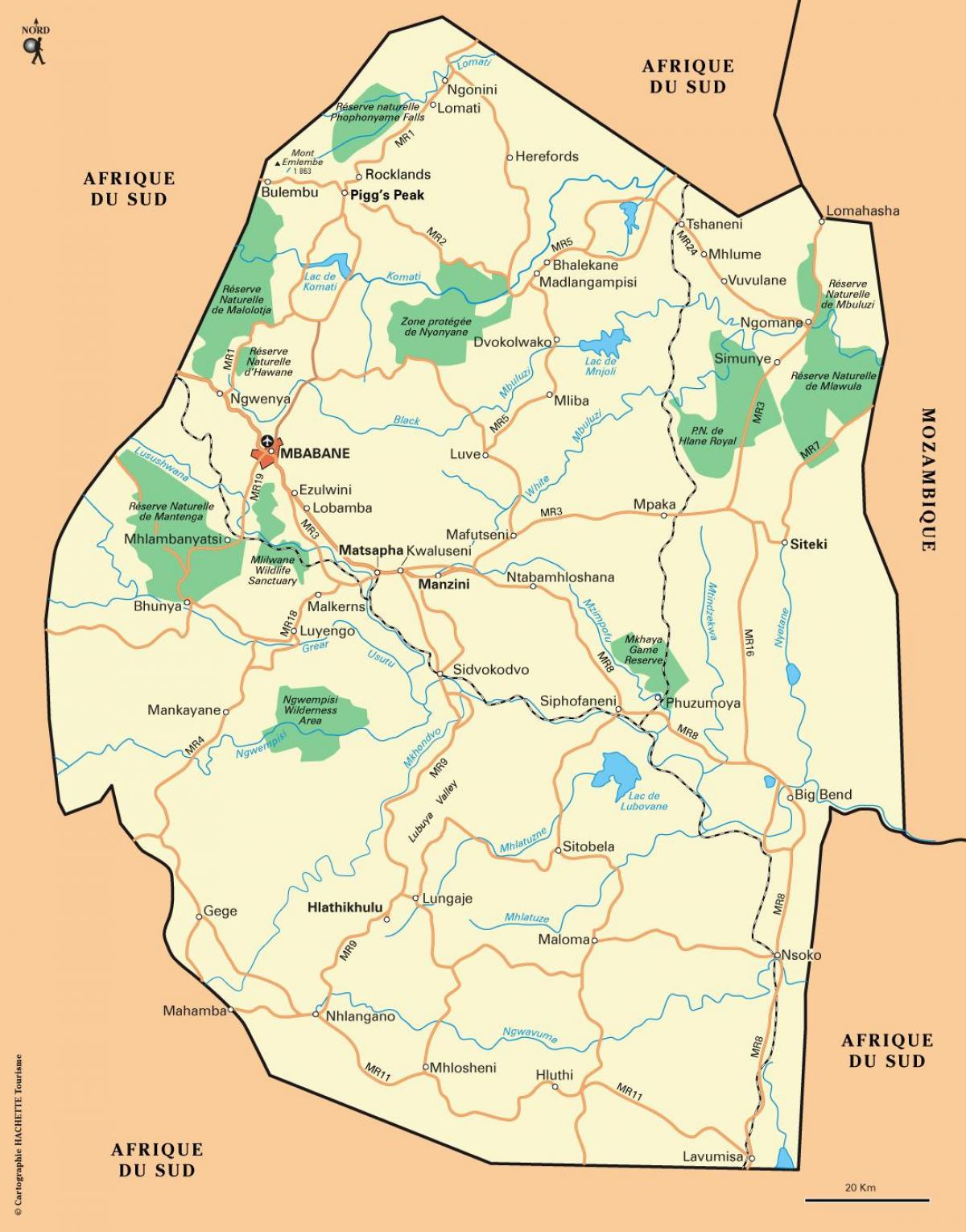 ezulwini долина Свазиленд мапа