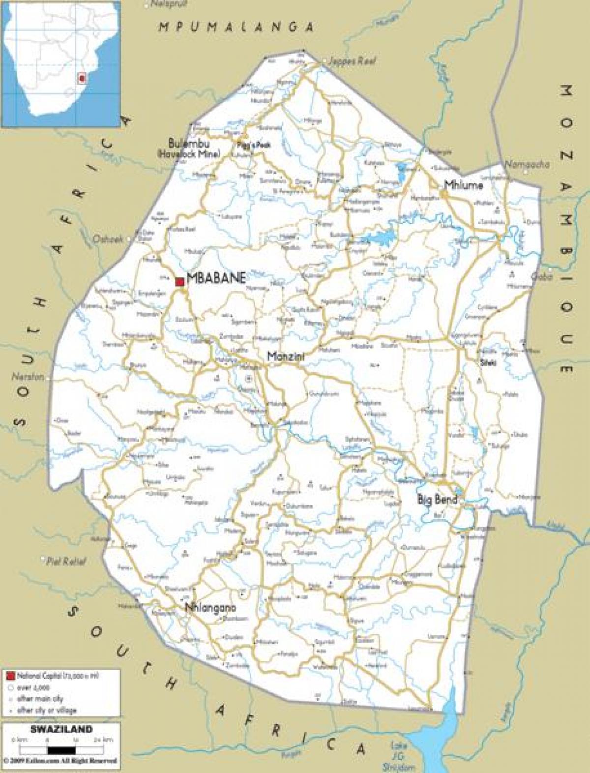 Карта на mbabane Свазиленд
