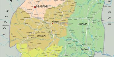 Карта на manzini Свазиленд