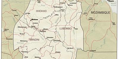 Карта на Свазиленд покажува граница мислења