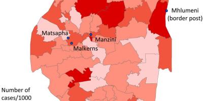 Карта на Свазиленд маларија